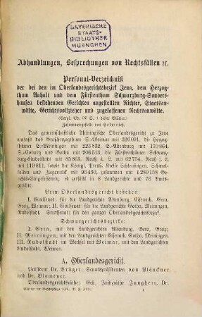 Blätter für Rechtspflege in Thüringen und Anhalt : unter Berücksichtigung d. Reichsgesetzgebung u. d. juristischen Literatur, 22 = Bd. 42 des Gesamtw. 1895