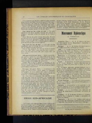 Mouvement Diplomatique et Consulaire