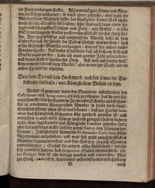 Von dem Spanischen Hochmuth/ welcher ihnen die Einbildung einblaset/ von Königlichem Geblüt zu seyn