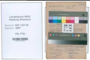 Entnazifizierung Fritz Vitz , geb. 20.08.1887 (Wachmann)