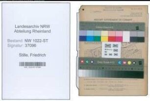 Entnazifizierung Friedrich Stille , geb. 12.07.1911 (Bahnrat)