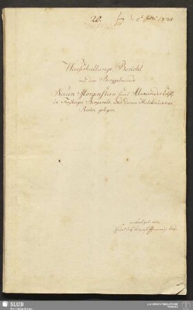 Wasserhaltungs-Bericht von dem Berggebaeude Neuen Morgenstern samt Alexander Erbst. in Freyberger Bergamts, und deren Halsbrückner Revier gelegen - 18.6445 4.