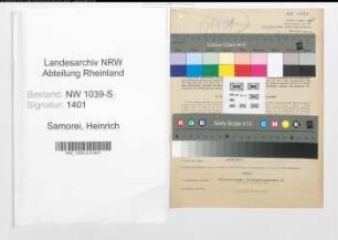 Entnazifizierung Heinrich Samorei , geb. 18.11.1908 (Angestellter)