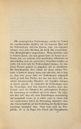 Über einige seltenere Formen von syphilitischen Geschwüren der äußeren Genitalien und deren Umgebung