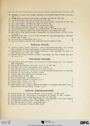 Schweiz. Eidgenossenschaft (Nr. 87-95)