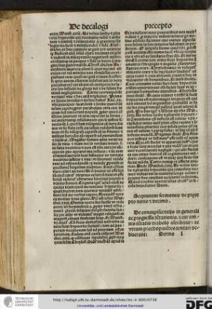 Sequuntur sermones de precepto nono et decimo.