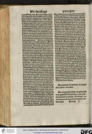 Sequuntur sermones de precepto nono et decimo.