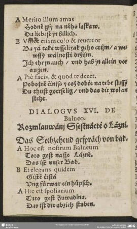 Dialogus XVI. De Balneo