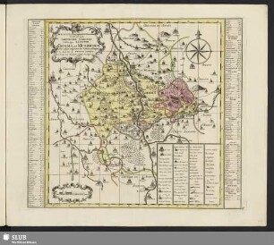 Accurate Geographische Delineation derer zu dem Leipziger Creisse Gehörigen Aemmter Grimma, und Mutzschen : Nebst andern angrentzenden Aem[m]tern und Gegenden