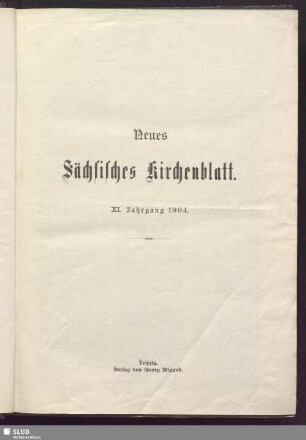 11.1904: Neues sächsisches Kirchenblatt