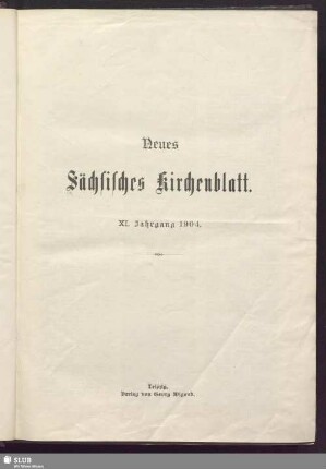 11.1904: Neues sächsisches Kirchenblatt