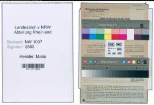 Entnazifizierung Maria Kessler , geb. 16.06.1895 ()