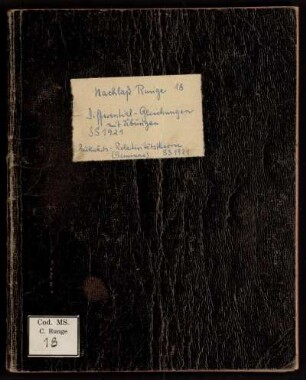 Differential-Gleichungen. [Vorlesungsmanuskript mit Übungen], Göttingen, 1921