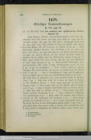 Urkunden zum Jahre 1428/29