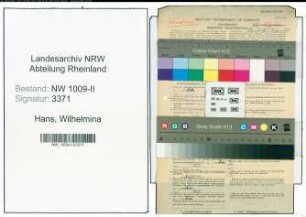 Entnazifizierung Wilhelmina Hans , geb. 22.09.1906 ()