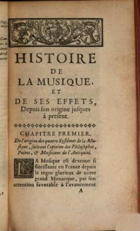 Histoire de la musique et de ses effets depuis son origine jusqu'à présent