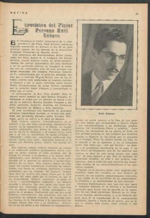 Exposición del pintor peruano Raúl Echave