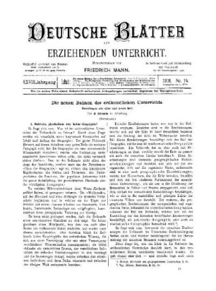 Die neuen Bahnen des erdkundlichen Unterrichts : (Fortsetzung)