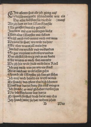 Eins abents spat als ich gieng auß ...