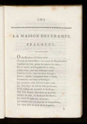 La maison de champs. Fragment.