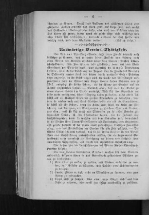 Auswärtige Vereins=Thätigkeit.