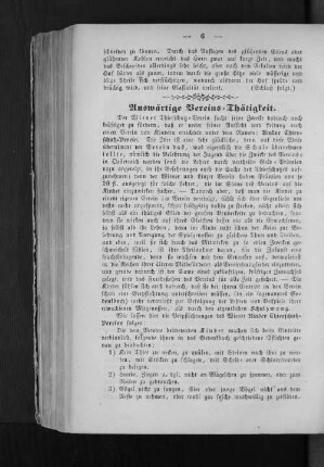 Auswärtige Vereins=Thätigkeit.