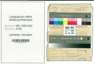 Entnazifizierung Hermann Lehrieder , geb. 13.12.1902 (Friseur)