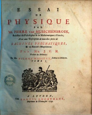 Essai De Physique. 1