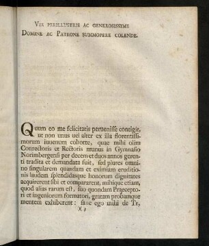 3r-4v, Vir Perillustris Ac Gerosissime. Domine Ac Patrone Summopere Colende.