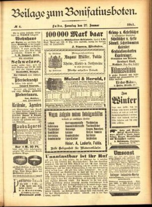 Zweite Ausgabe vom Sonntag, den 27. Januar 1901.