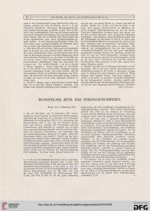 Runderlass, Betr. das Verdingungswesen
