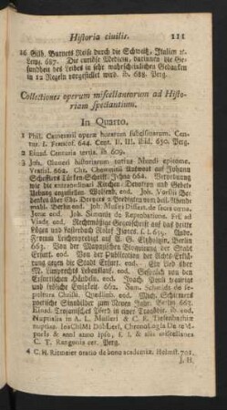 Collectiones operum miscellaneorum ad Historiam spectantium.