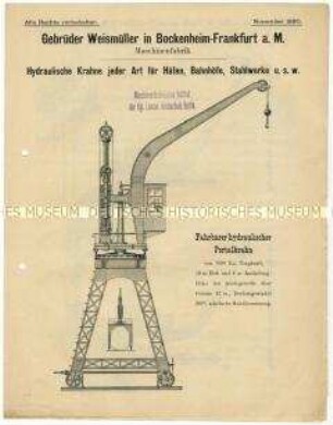 Hydraulische Krane der Firma Weismüller