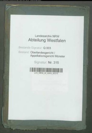 Gerichtstage zu Ostbevern und Harsewinkel