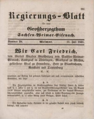 Nr. 28 : 11. Juli 1851