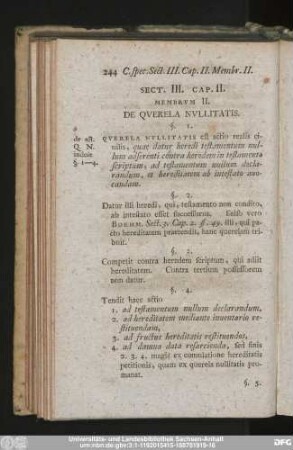 Membrum II. De Querela Nullitatis.