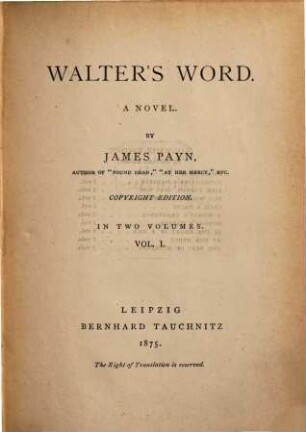 Walter's Word : a novel, 1