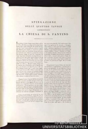 Spiegazione delle quattro Tavole rappresentanti la Chiesa di S. Fantino
