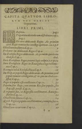 Capita qvatvor librorvm.