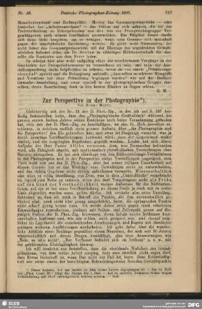 Zur Perspective in der Photographie