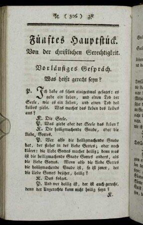Fünftes Hauptstück. Von der christlichen Gerechtigkeit.