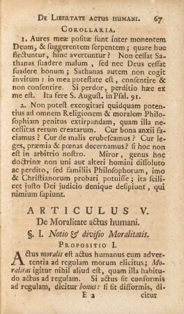 Articulus V. De Moralitate actus humani