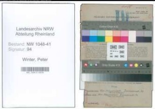 Entnazifizierung Peter Winter , geb. 15.12.1892 (Polizist)