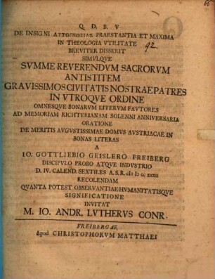 De insigni autognōsias praestantia et maxima in theologia utilitate