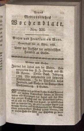 Nro. XIII. Sonnabend den 28. März, 1789.