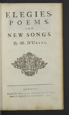 Elegies, Poems, and New Songs.