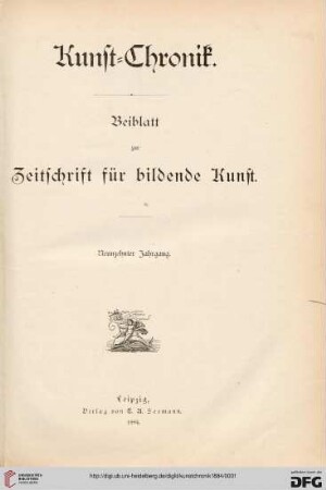 19: Kunstchronik: Wochenschrift für Kunst und Kunstgewerbe