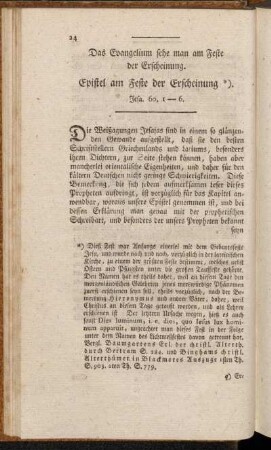 Das Evangelium sehe man am Feste der Erscheinung. Epistel am Feste der Erscheinung. Jesa. 60, 1-6