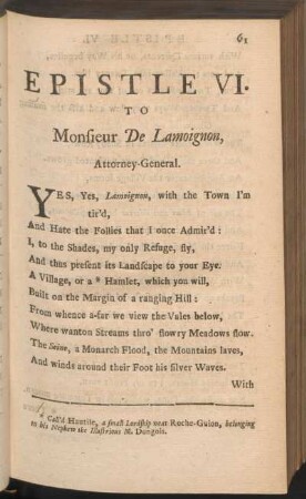 Epistle VI. To Monsieur De Lamoignon, Attorney-General