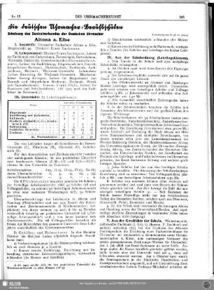 Die deutschen Uhrmacher-Berufsschulen (Fortsetzung aus Nr. 48 vor. Jahrg.)